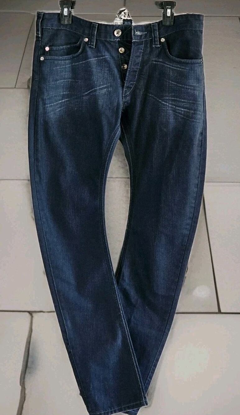 FCUK French Connection UK Jeans Women's Button Fly Skinny W30x32 Dark Wash Denim
